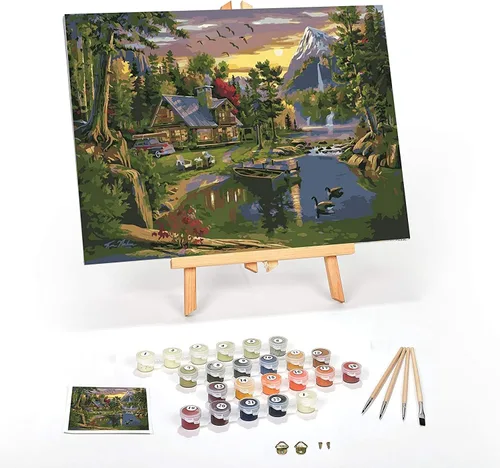 Miniatura 29 de Ledgebay Kit de Pintura por Números DIY para Adultos con Lienzo Enmarcado, de Principiante a Avanzado, los Kits Incluyen Juego de Pintura Acrílica