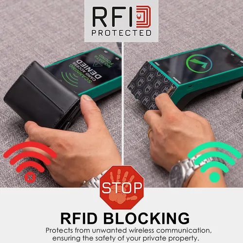 Miniatura 6 de Gemonklee Cartera emergente, tarjetero magnéticamente desmontable, cartera pequeña para hombre, cartera RFID con clip para dinero, cartera