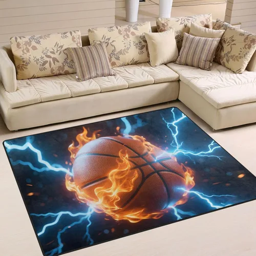 Miniatura 9 de ALAZA Alfombra antideslizante de juego de piscina retro colorida de 4 x 5 pies 3 pulgadas y 3 pulgadas para sala de estar, comedor, dormitorio