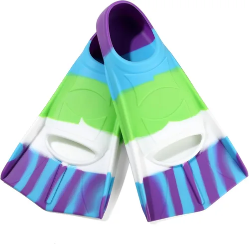 Miniatura 96 de Aletas de natación para niños, aletas cortas para niños y jóvenes, aletas de natación para entrenamiento de natación para niños, niñas, niños