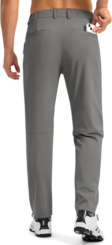 Miniatura 3 de Soothfeel Pantalones de golf para hombre con 5 bolsillos, ajustados, elásticos, casuales, de viaje, pantalones de trabajo para hombre