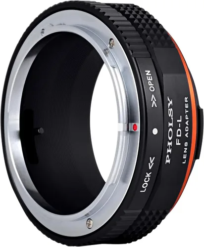 Miniatura 5 de PHOLSY Adaptador de montaje de lente FD a L con palanca de apertura compatible con Canon FD FL Mount Lens a Leica L Mount Cuerpo de cámara