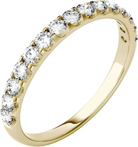 Miniatura 2 de Charles & Colvard Wedding Band - Anillo de boda redondo de oro amarillo de 14 quilates, 0.45 quilates de moissanita redonda de 0.45 quilates por