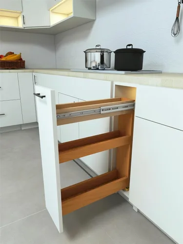 Miniatura 9 de Organizador delgado para especias: extraíble, 8 pulgadas de ancho, se adapta a gabinetes, organizador para el hogar
