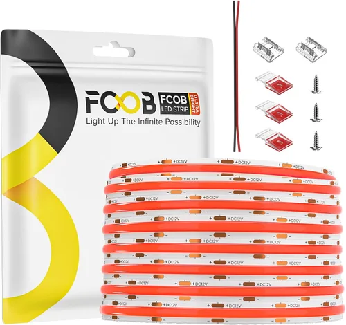 Miniatura 33 de Tira de luces LED COB DC24V de 16.4 pies, 6000 K, blanco frío, 320 LED, flexible, de alta densidad, uniforme, brillante, 9W/m, CRI90+ regulable