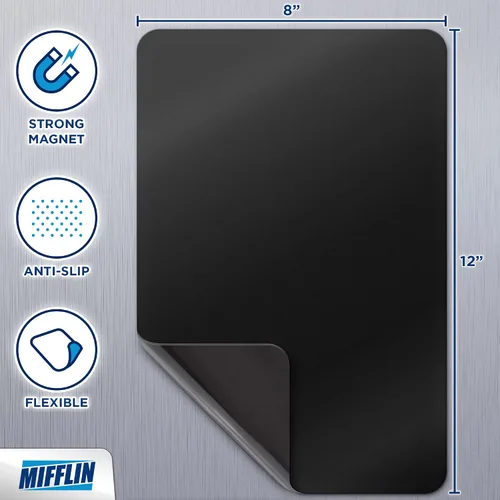 Miniatura 6 de USA - Hoja magnética negra de borrado en seco para refrigerador (12 x 8), organizador de pizarra para refrigerador resistente a las manchas