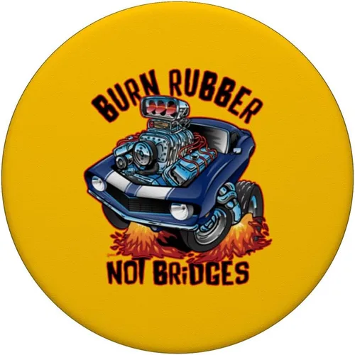 Miniatura 3 de Burn Rubber Not Bridges Fun Retro Nostalgia Car Cartoon Art PopSockets Adhesive PopGrip