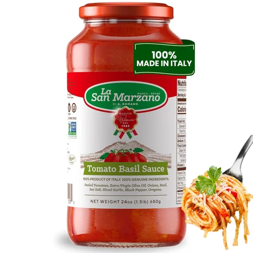 Miniatura 19 de La San Marzano Salsa Marinara, 24 onzas, salsa para pasta hecha en Italia, tomate multiusos de calidad premium, todo natural, dieta mediterránea