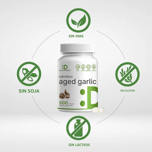 Miniatura 3 de DEAL SUPPLEMENT Píldoras de ajo envejecido sin olor, 6,000mg por porción, 500 cápsulas de gel suave – Extracto de aceite de ajo 24:1 – Fuente