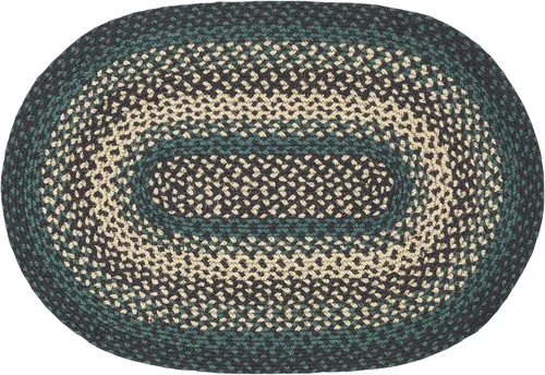 Miniatura 10 de VHC Brands Pine Grove, alfombra trenzada de yute, tapete de medio círculo, verde, 16.5 x 34 pulgadas