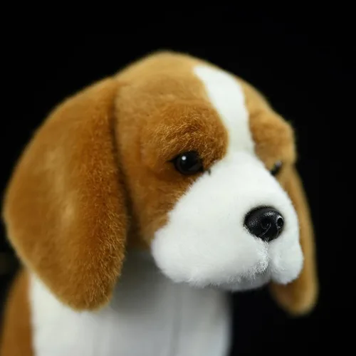 Miniatura 5 de Almohada de peluche realista Beagle de 11.4 pulgadas, grande, para perro de peluche Lindo cachorro animal, decoración del hogar