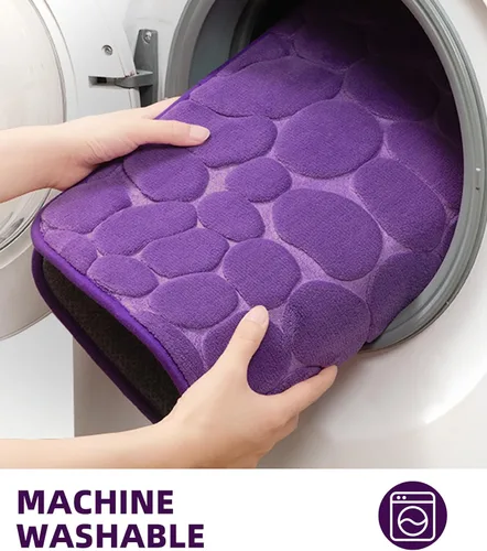 Miniatura 6 de YIHOUSE - Alfombra de espuma viscoelástica para pasillo, alfombras de baño con patrón de adoquín, superabsorbentes, alfombras de baño lavables a