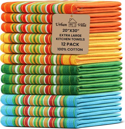 Miniatura 42 de Urban Villa Toallas de cocina 100% algodón, paquete de 6, altamente absorbentes, de secado rápido, súper suaves, de primera calidad, para cocina