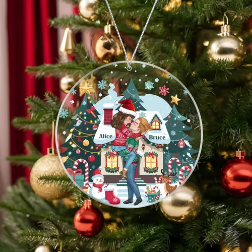 Miniatura 14 de Adorno de Navidad personalizado 2025 con tu foto, adorno de cara personalizada con foto 2D de acrílico para decoración de árbol de Navidad, Adorno