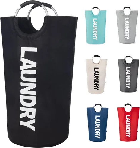Miniatura 28 de Twira Cesta de lavandería grande de 90 litros, cesta de lavandería que se mantiene bien, bolsa de lavandería con asas acolchadas, contenedor de ropa