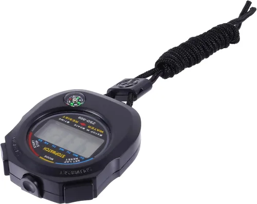 Cronómetro multifunción con temporizador de juego negro, portátil, para entrenamiento deportivo, diseño oficial de temporizador para correr,