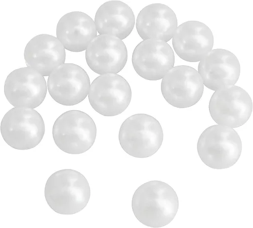 Miniatura 4 de Perlas artificiales 379 piezas de perlas blancas sin perforar de 0.315 pulgadas para rellenos de jarrones, fabricación de joyas, dispersión de mesa
