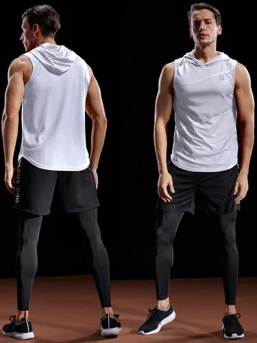 Miniatura 5 de NELEUS Dry Fit - Camiseta deportiva sin mangas para correr con capucha