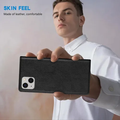 Miniatura 6 de ZZXX Funda tipo cartera para iPhone 13 con bloqueo RFID, soporte de ranura para tarjetas, funda protectora de cuero magnético fuerte plegable