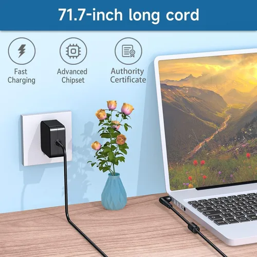 Miniatura 2 de Cargador para portátil de 45 W compatible con Lenovo IdeaPad 100s 310 320 330 330s 120s 510 520 530s 710s; Flex 4 5 6 1470 1480 1570; Chromebook N22