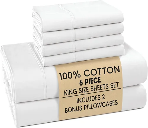 Miniatura 50 de Casa Platino Sábanas de cama individual XL, sábanas de 100 % algodón con 2 fundas de almohada, tejido percal crujiente y sensación acogedora, verde