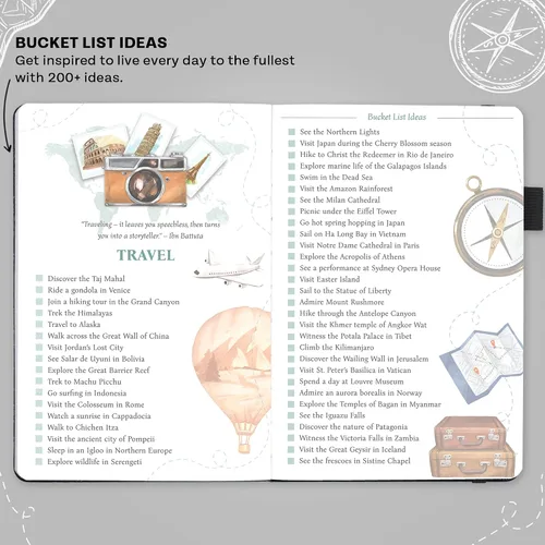 Miniatura 5 de Diario de Lista de Deseos Legend – El Cuaderno Definitivo para Planificar Aventuras, Viajes, Metas y Experiencias – Libro de Lista de Deseos