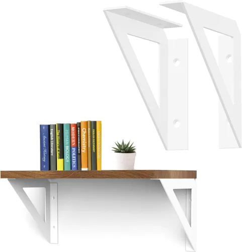 Miniatura 10 de SOGAL Soporte de estante pequeño, con 4 formas de montaje, soporte de estante montado en la pared, soportes de estante blancos de 3 x 4 pulgadas