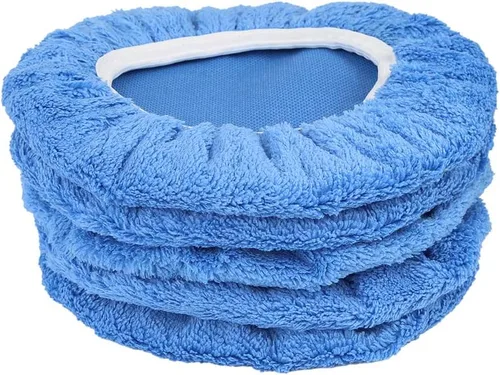 Miniatura 5 de X AUTOHAUX 5pcs 9-10 pulgadas azul cielo microfibra cera de coche pulido capó cubierta de almohadilla de pulido