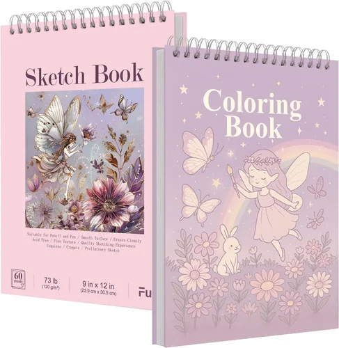 Miniatura 18 de Cuaderno de bocetos de 9 x 12 pulgadas, bloc de bocetos con espiral superior, paquete de 4 blocs de 100 hojas cada uno