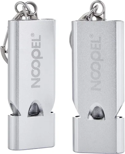 Miniatura 4 de Whistle Emergency Noopel - Silbatos de supervivencia de tres tubos, paquete de 2 con cordón y llavero para senderismo, camping, kayak, deportes