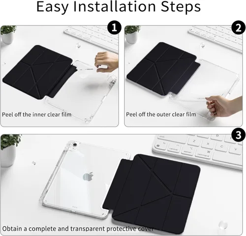 Miniatura 4 de kenke Funda para iPad Air de 11 pulgadas M4/M3/M2 (2026/2025/2024), para iPad Air de 5ª/4ª generación 2022/2020 con soporte para lápices, cubierta