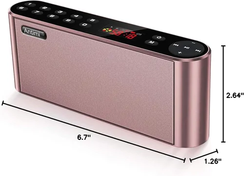 Miniatura 8 de Antimi Altavoz Bluetooth con reproductor de radio FM, reproductor MP3, altavoz estéreo portátil inalámbrico con controladores de altavoces