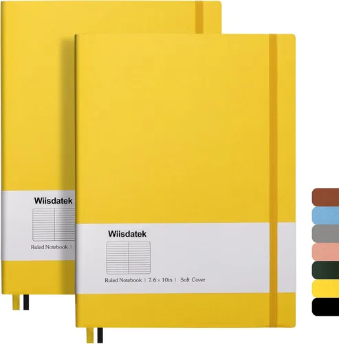 Miniatura 8 de Cuadernos B5 con rayas universitarias, paquete de 2 cuadernos grandes B5 con 376 páginas numeradas, papel rayado grueso de 3.53 oz/m², cubierta