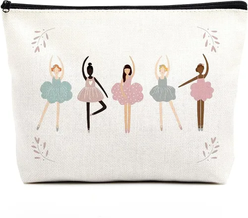 Miniatura 9 de fkovcdy Bolsa de baile, bolsa de maquillaje de bailarina, regalos para amantes de la danza, bolsa de cosméticos pequeña para bailarina, regalo