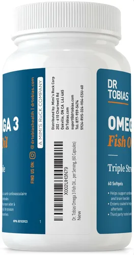 Miniatura 7 de Dr. Tobias Omega 3 Aceite de Pescado, 2000 mg Fuerza Triple con 800 mg EPA 600 mg DHA Por Porción, Suplementos de Aceite de Pescado Omega 3