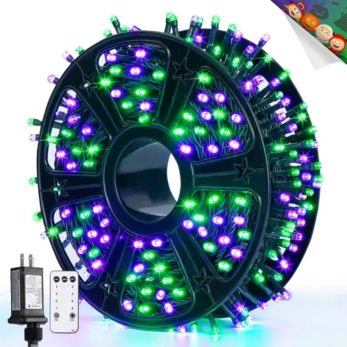 Miniatura 13 de JMEXSUSS Tira de luces LED de Navidad de 173 pies para exteriores, luces rojas y verdes de Navidad con control remoto, luces de árbol de Navidad que