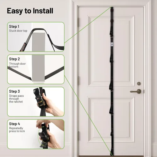 Miniatura 7 de Slim Panda Door Anchor Strap for Resistance Bands, Door Exercise Equipment with Ratchet Adjust Tighten, Multi Point Anchor Gym Attachment, Portable