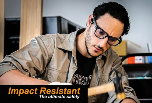 Miniatura 6 de KOZIFACE E52 - Gafas de seguridad antivaho ANSI Z87.1, protección ocular con protectores laterales, lente transparente, ligeras para el trabajo