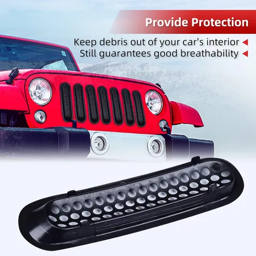 Miniatura 5 de AggAuto Insertos para Parrilla Compatibles con Jeep Wrangler JK JKU 2007 2008 2009 2010 2011 2012 2013 2014 2015 2016 2017, Accesorios de Cobertura