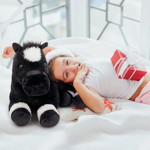 Miniatura 3 de Tezituor 4 piezas de animal de peluche de caballo con bebés, caballo de peluche grande de 18 pulgadas mamá con bebé de pony de peluche, lindo
