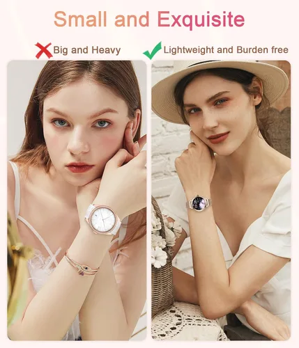 Miniatura 7 de Relojes inteligentes para mujer, 1.106 pulgadas AMOLED de pantalla pequeña, reloj inteligente para responder/hacer llamadas para teléfonos Android