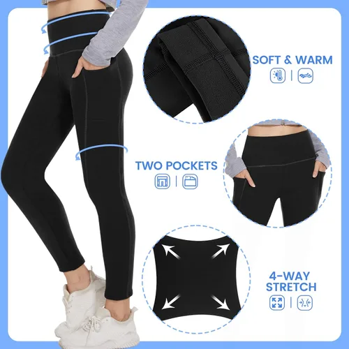 Miniatura 4 de GAYHAY Leggings con bolsillos para mujer, tallas regulares y grandes, pantalones de yoga capri de cintura alta, control de abdomen, compresión
