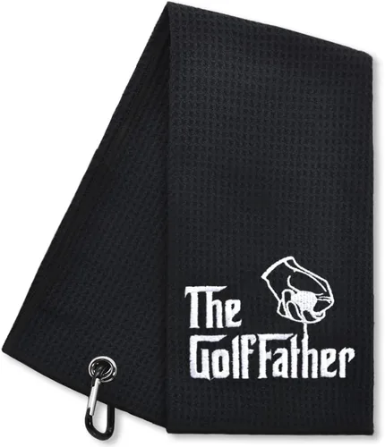 Hafhue The GolfFather - Divertida toalla de golf, regalos de golf para hombres y mujeres, accesorios de golfista para hombre o mujer, regalos de