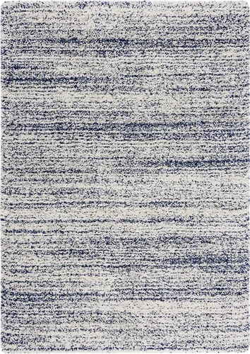 SAFAVIEH Hudson Shag Collection - Alfombra decorativa de 2 x 3 pies, color marfil y azul marino, no desprende pelusa y de fácil cuidado, 2 pulgadas