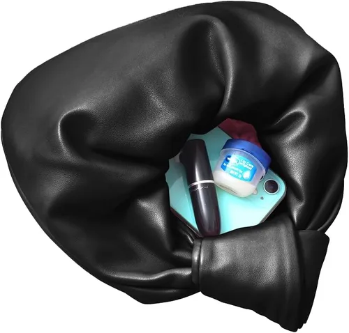 Miniatura 5 de Bolso de mano para mujer, de piel sintética fruncida, mini monedero para mujer, bolsos pequeños