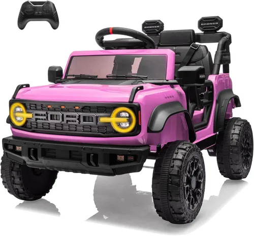 Miniatura 15 de YOFE Juguete de batería de 12V para niños, Ford Bronco Raptor Coche eléctrico para niños con control remoto para padres, camioneta con batería