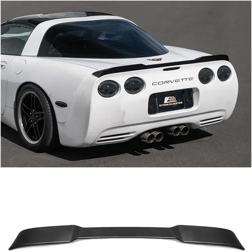 Repuesto para todos los modelos Chevrolet Corvette C5 1997-2004 | ZR1 Alerón de ala de tapa trasera de estilo extendido (plástico ABS, negro mate)
