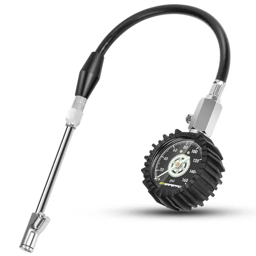 Miniatura 8 de Medidor de presión de neumáticos de baja presión ATsafepro hasta 30PSI, medidor de neumáticos mecánico de 2.5” con manguera flexible y portabrocas