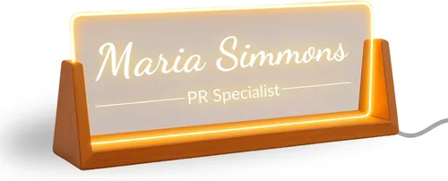 Placa de Nombre Personalizada para Escritorio - Regalo de Negocio - Regalo de Oficina para Compañero de Trabajo, Jefe o Gerente - Placa de Nombre