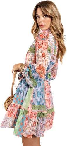Miniatura 2 de Vestido camisero de manga larga con estampado de flores multicolor